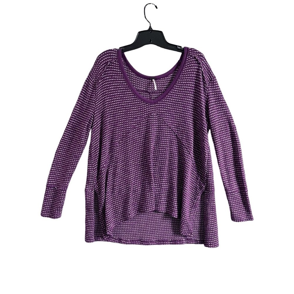 Poof Woman’s Knit Long Sleeve Boho High Low  Top Womens MED